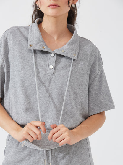 Grey Polo Neck Co-ord with Wide Pants