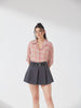 Charcoal Pleated Belted Skort
