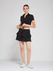 Black Ruffled Layered Mini Skorts