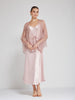 Blush Satin Slip Dress with Sheer Shrug