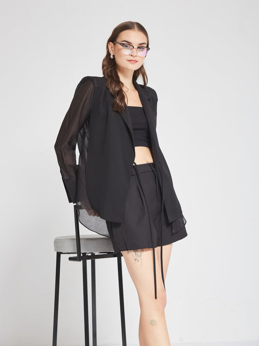Sheer Organza Blazer