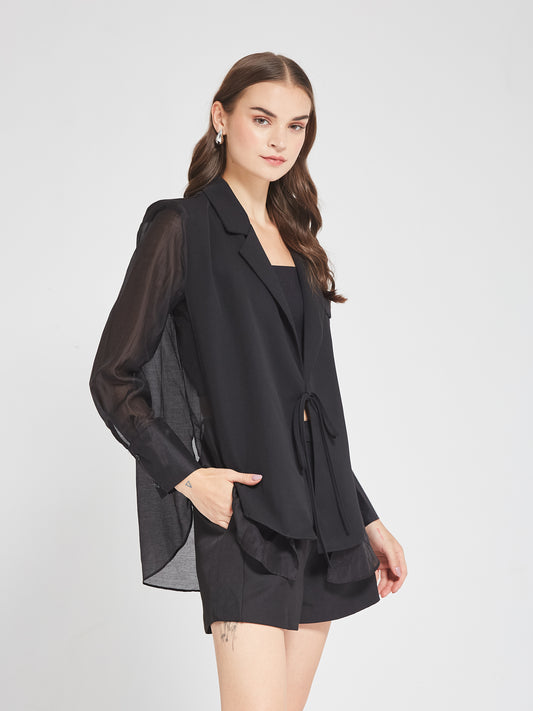 Sheer Organza Blazer