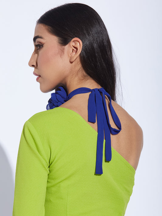 Blue Georgette flower choker
