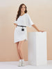 White Tshirt Dress with Belt