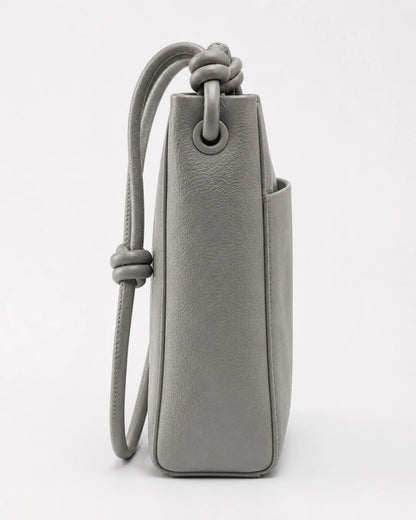 Metallic Silver Mini Crossbody Bag with Pouch – 2-in-1 Set
