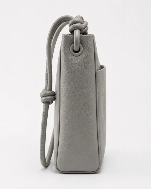 Metallic Silver Mini Crossbody Bag with Pouch – 2-in-1 Set