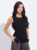 Classic Black Button Front Tank Top