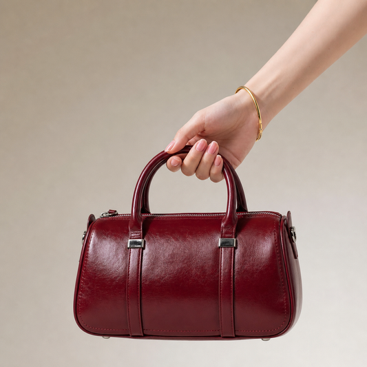 Luxury Red Barrel Handbag