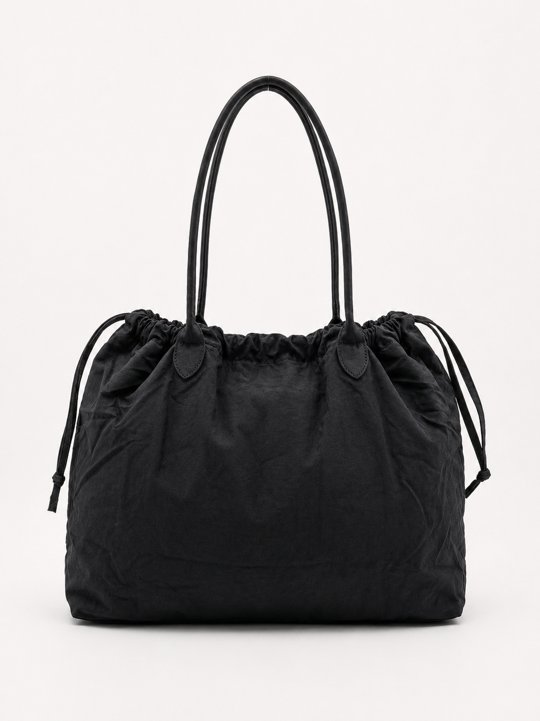 Classic Black Drawstring Tote Bag