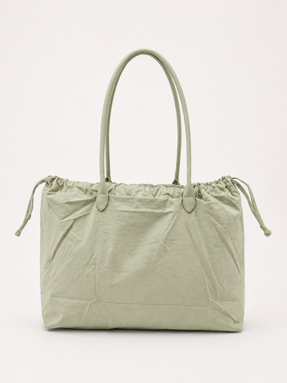 Sage Green Drawstring Tote Bag