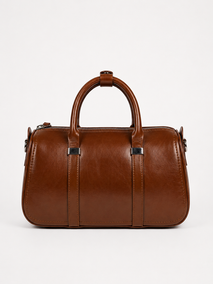 Luxury Brown Barrel Handbag