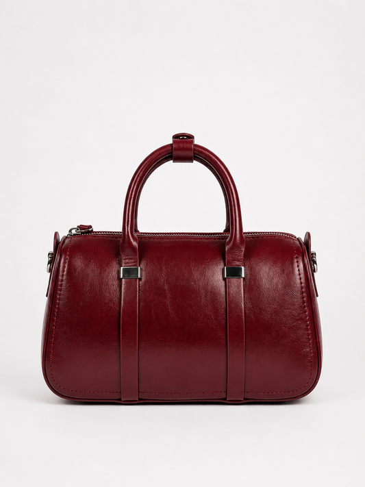 Luxury Red Barrel Handbag