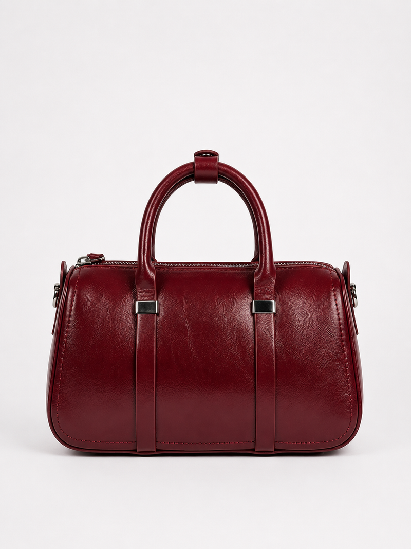 Luxury Red Barrel Handbag
