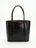 Classic Black Structured Leather Tote Bag