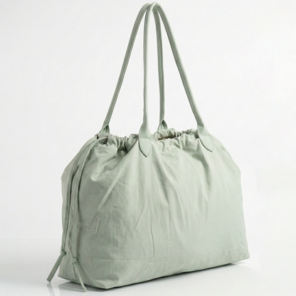 Sage Green Drawstring Tote Bag