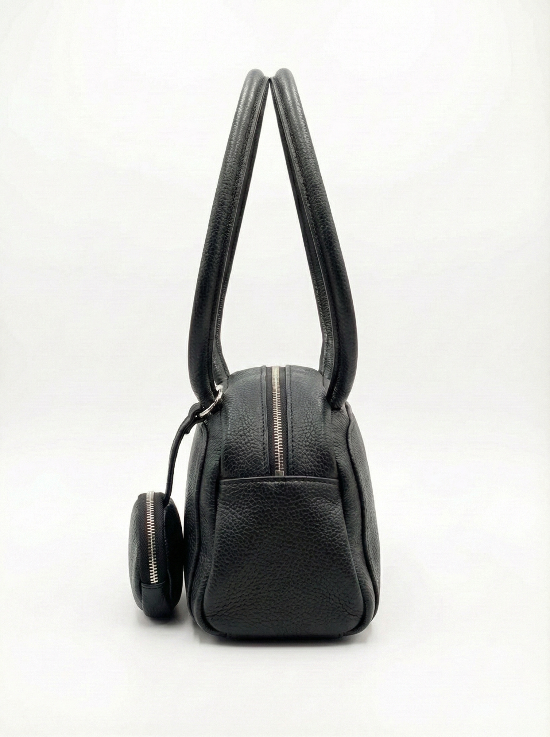 Classic Black Mini Shoulder Bag with Coin Pouch