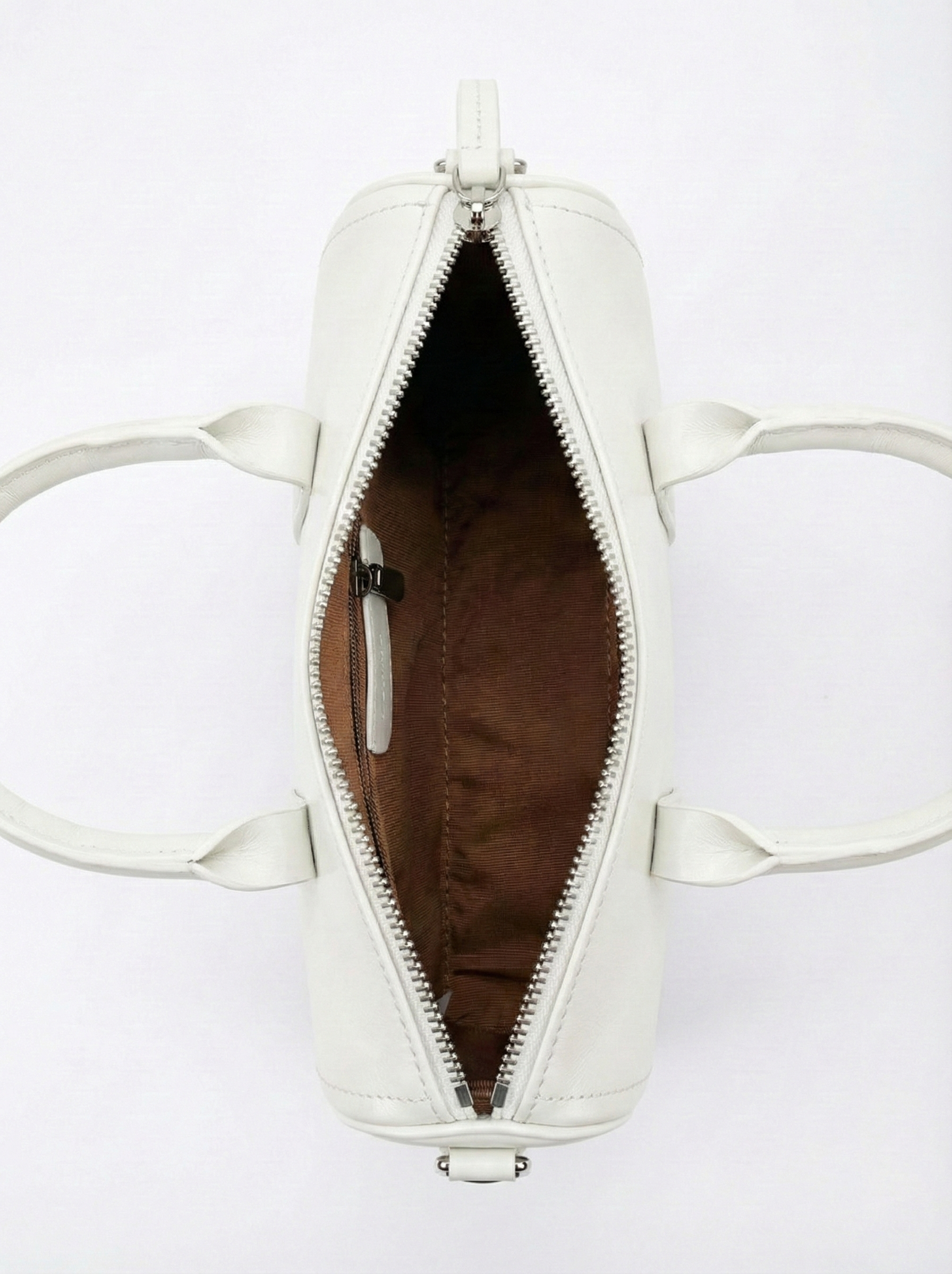 Premium Ivory Barrel Handbag with Detachable Sling