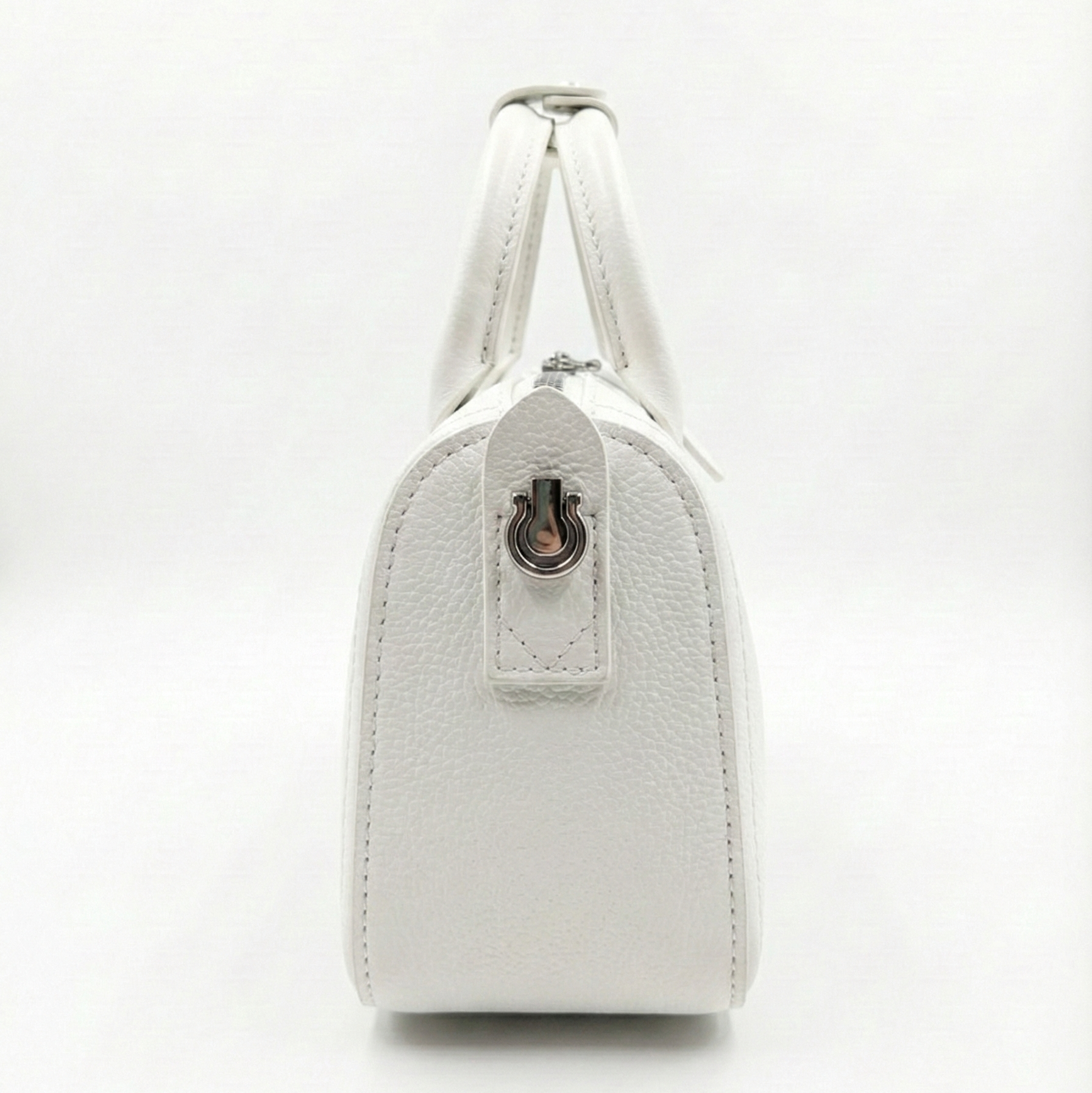 Premium Ivory Barrel Handbag with Detachable Sling