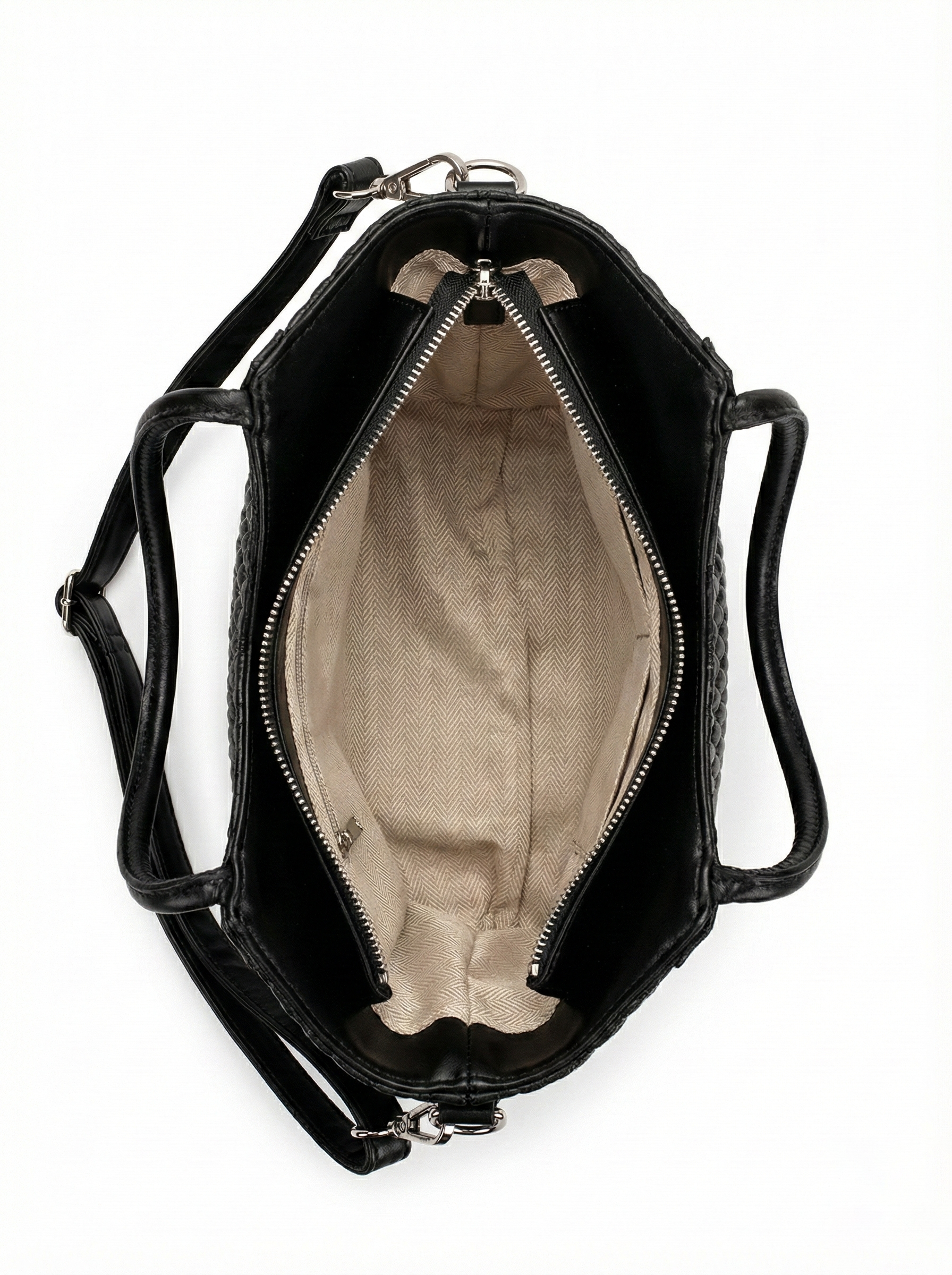 Elegant Black Quilted Handbag with Scarf Detail