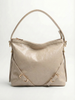 Soft Taupe Luxe Shoulder Bag with Dual Strap Detail