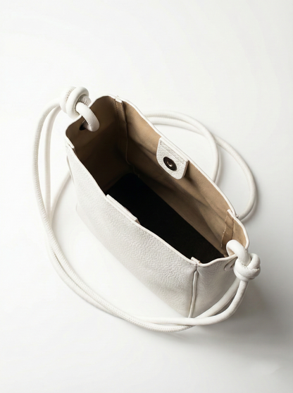 Ivory Mini Crossbody Bucket Bag – Sleek Everyday Essential