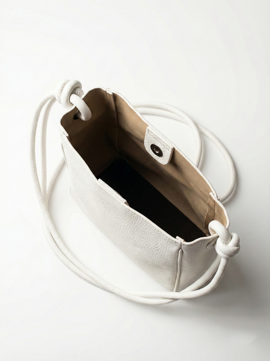 Ivory Mini Crossbody Bucket Bag – Sleek Everyday Essential