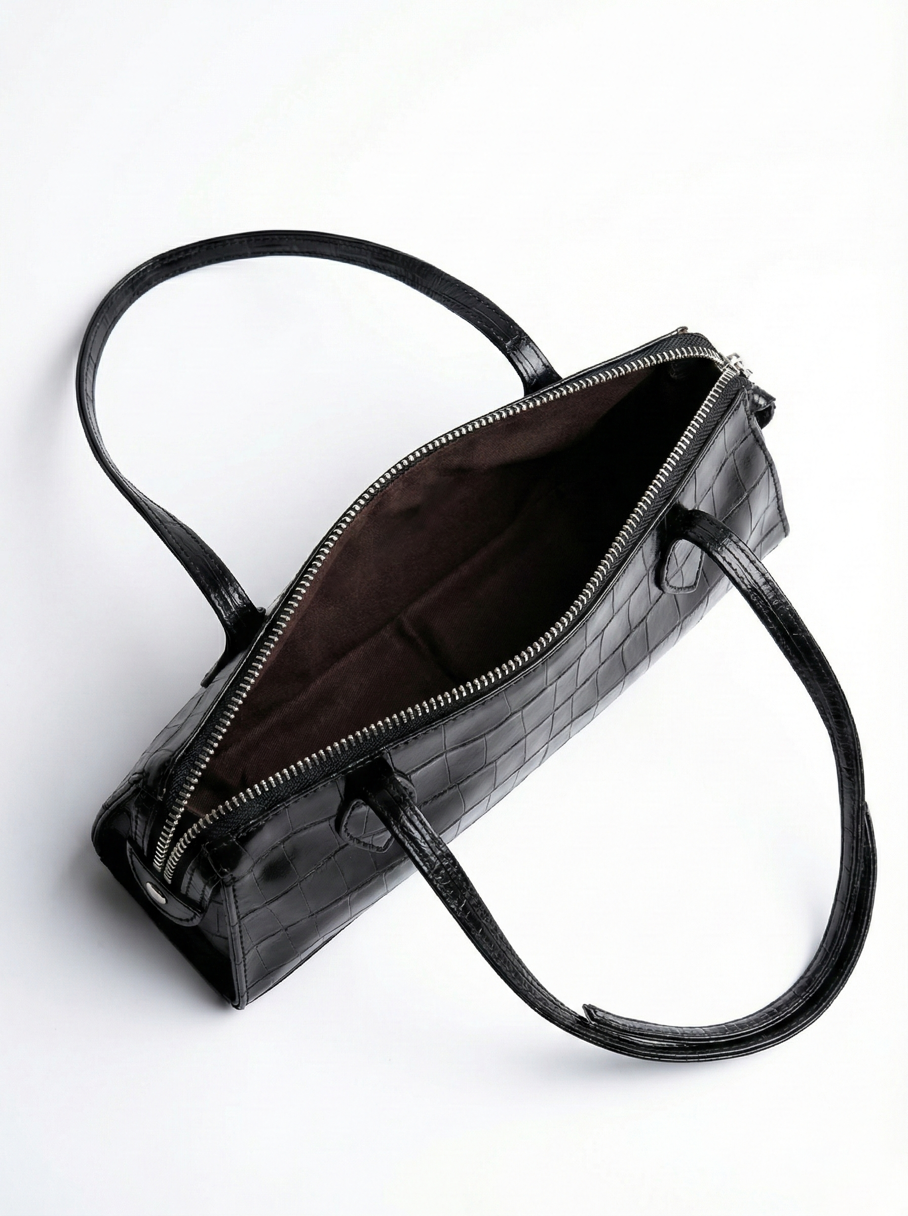Midnight Croc Shoulder Bag – Sleek Luxury Edition