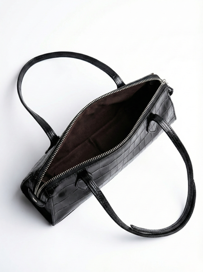 Midnight Croc Shoulder Bag – Sleek Luxury Edition