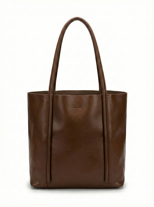 Classic Brown Leather Tote Bag
