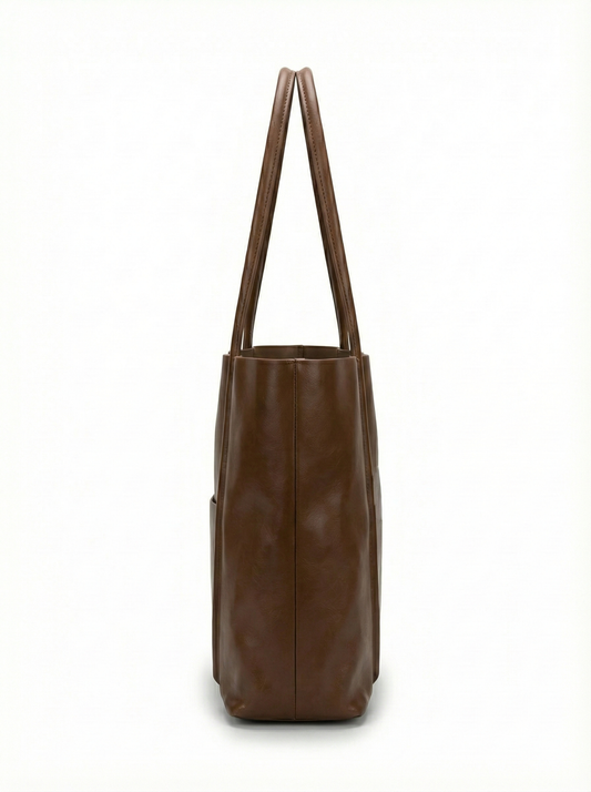 Classic Brown Leather Tote Bag