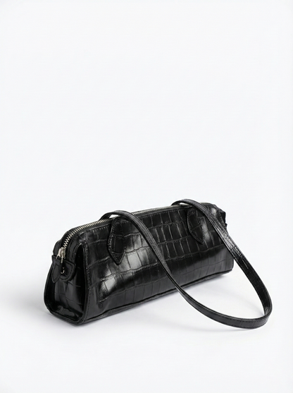 Midnight Croc Shoulder Bag – Sleek Luxury Edition