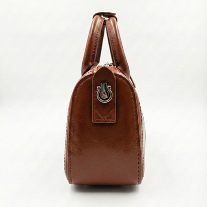 Luxury Brown Barrel Handbag