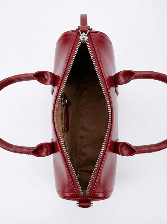 Luxury Red Barrel Handbag