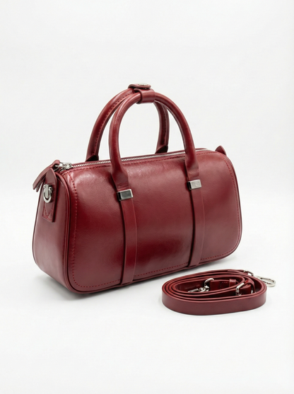 Luxury Red Barrel Handbag
