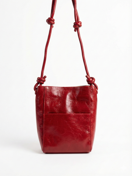 Crimson Mini Crossbody Bucket Bag – Compact Everyday Carry