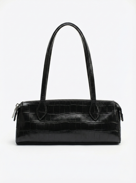 Midnight Croc Shoulder Bag – Sleek Luxury Edition