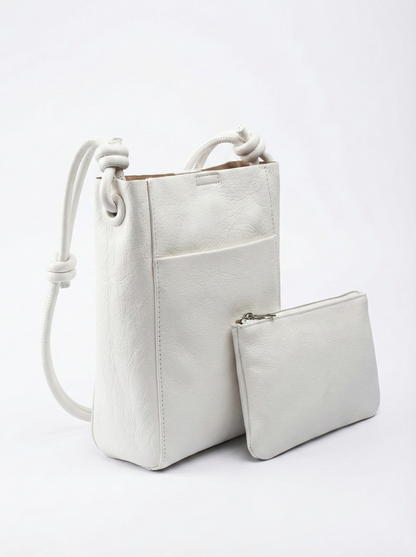 Ivory Mini Crossbody Bucket Bag – Sleek Everyday Essential