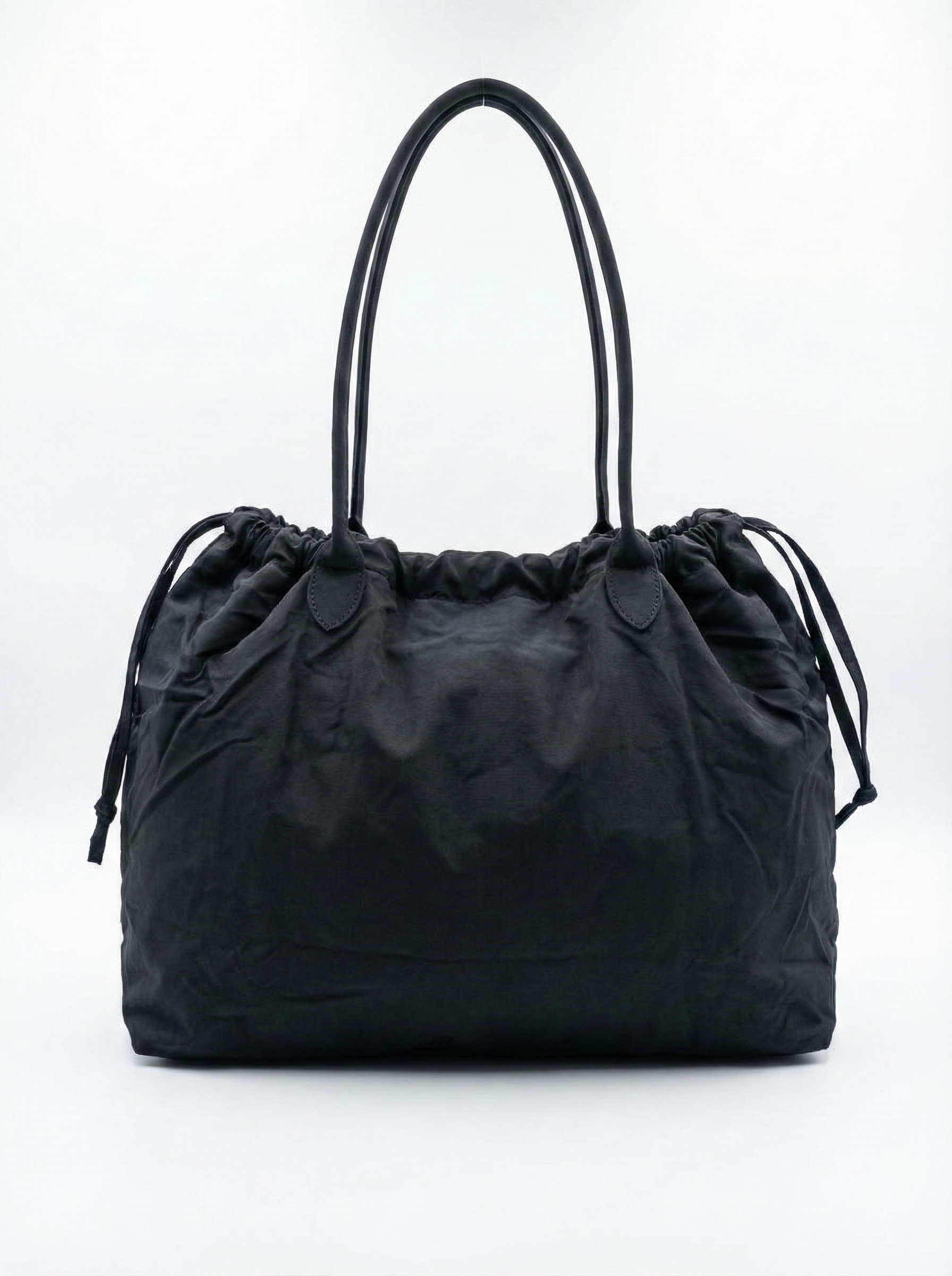 Classic Black Drawstring Tote Bag