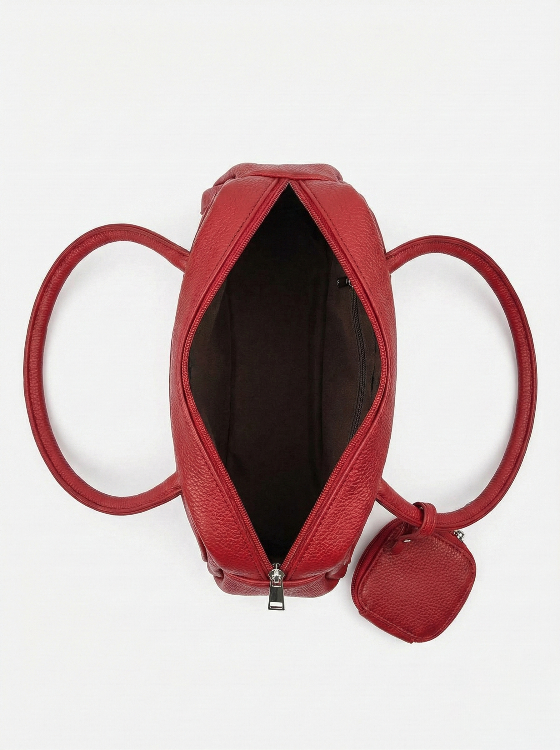 Classic Red Mini Shoulder Bag with Coin Pouch