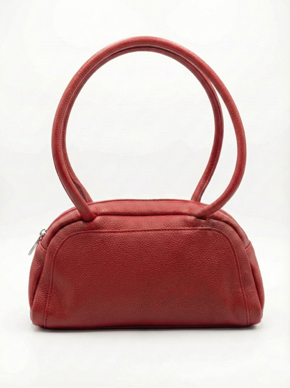 Classic Red Mini Shoulder Bag with Coin Pouch