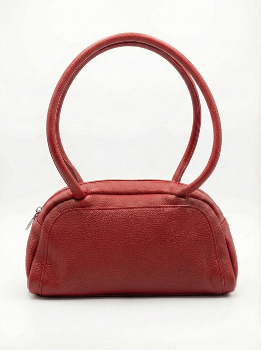 Classic Red Mini Shoulder Bag with Coin Pouch