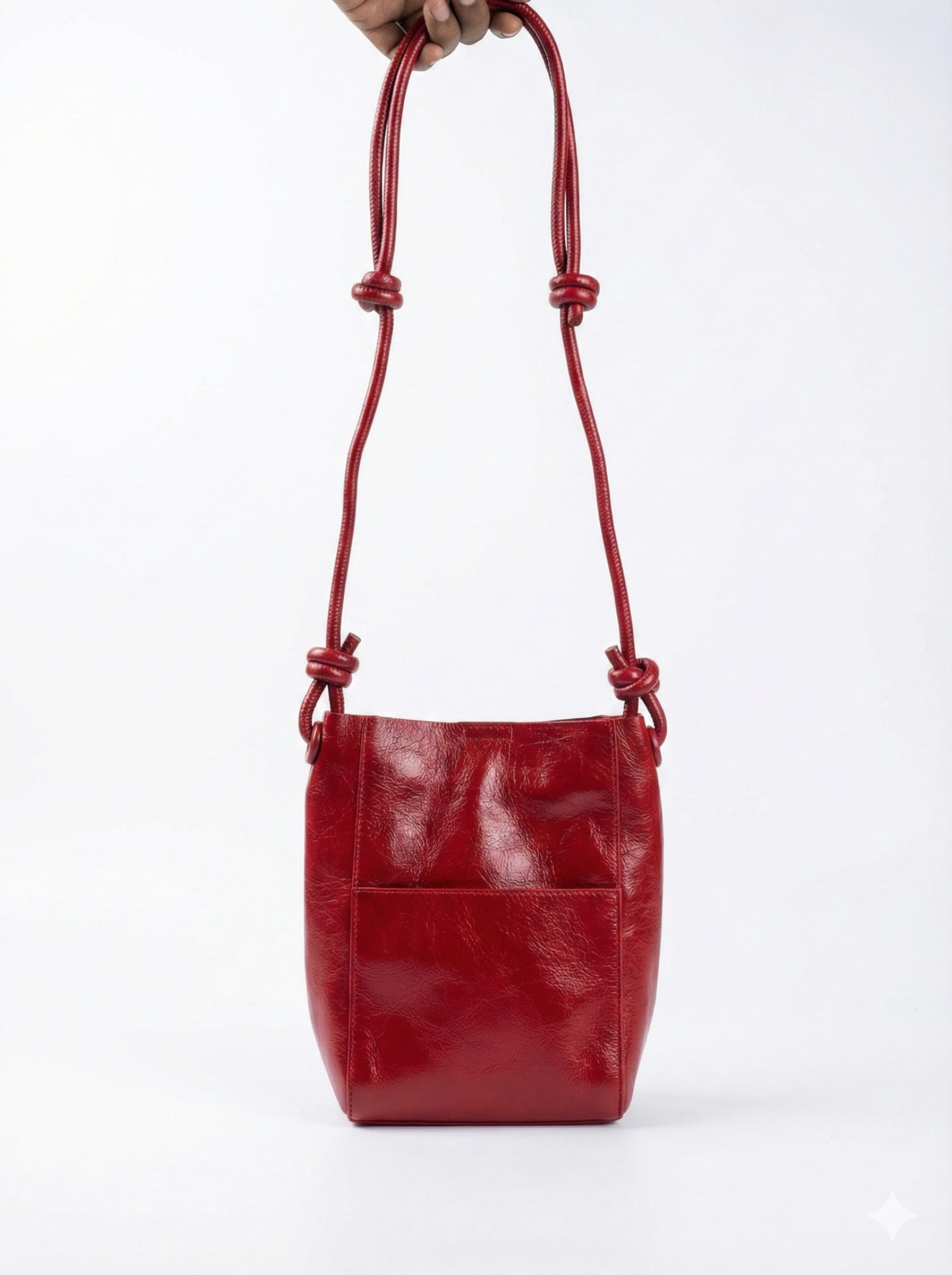 Crimson Mini Crossbody Bucket Bag – Compact Everyday Carry