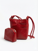 Crimson Mini Crossbody Bucket Bag – Compact Everyday Carry