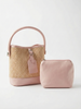 Blush Pink Woven Straw Bucket Bag