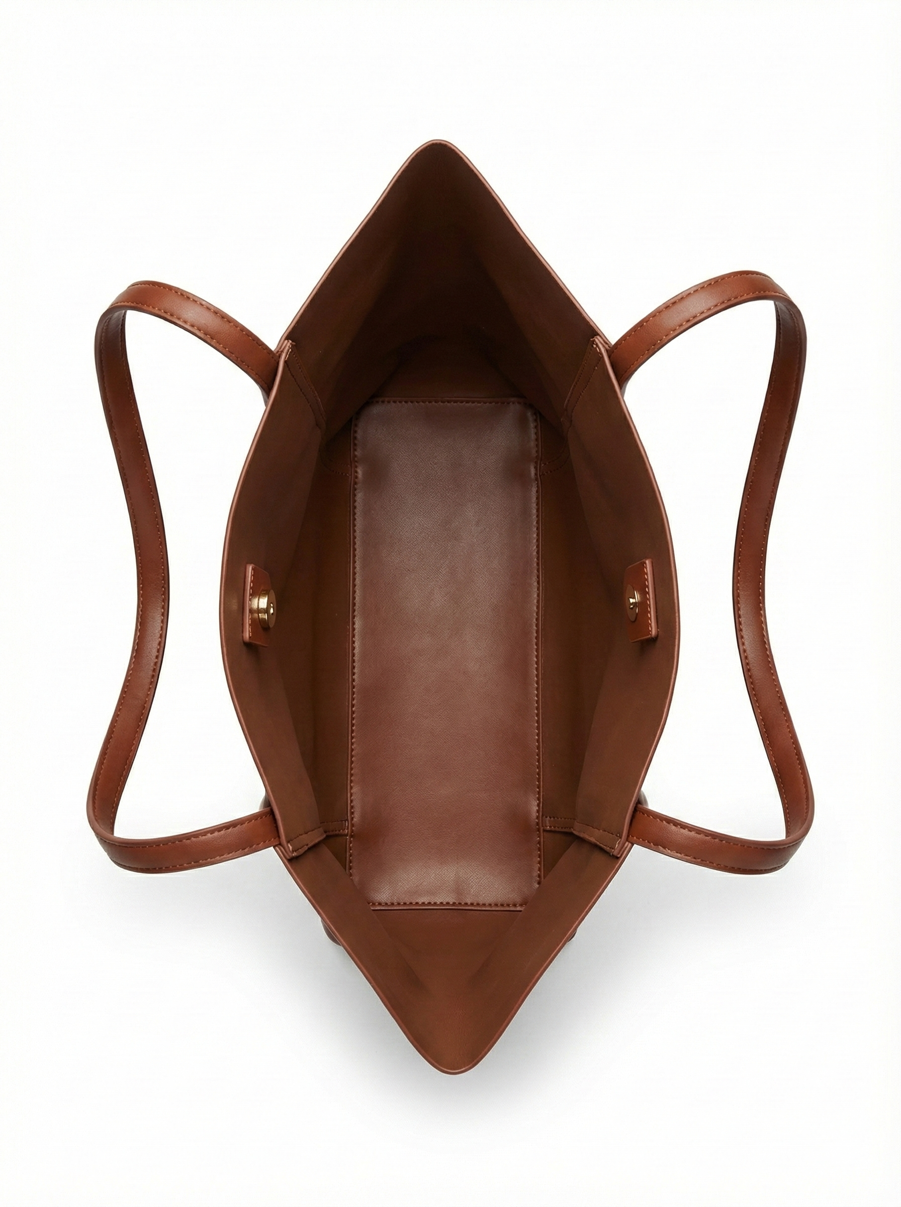 Classic Brown Structured Leather Tote Bag