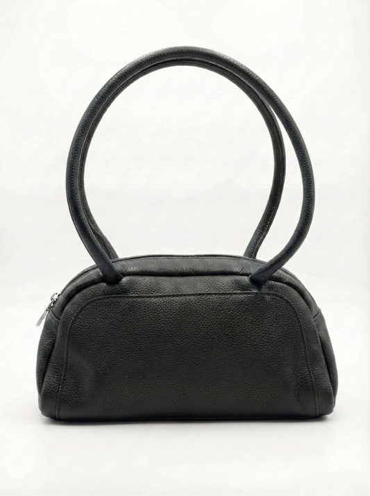 Classic Black Mini Shoulder Bag with Coin Pouch