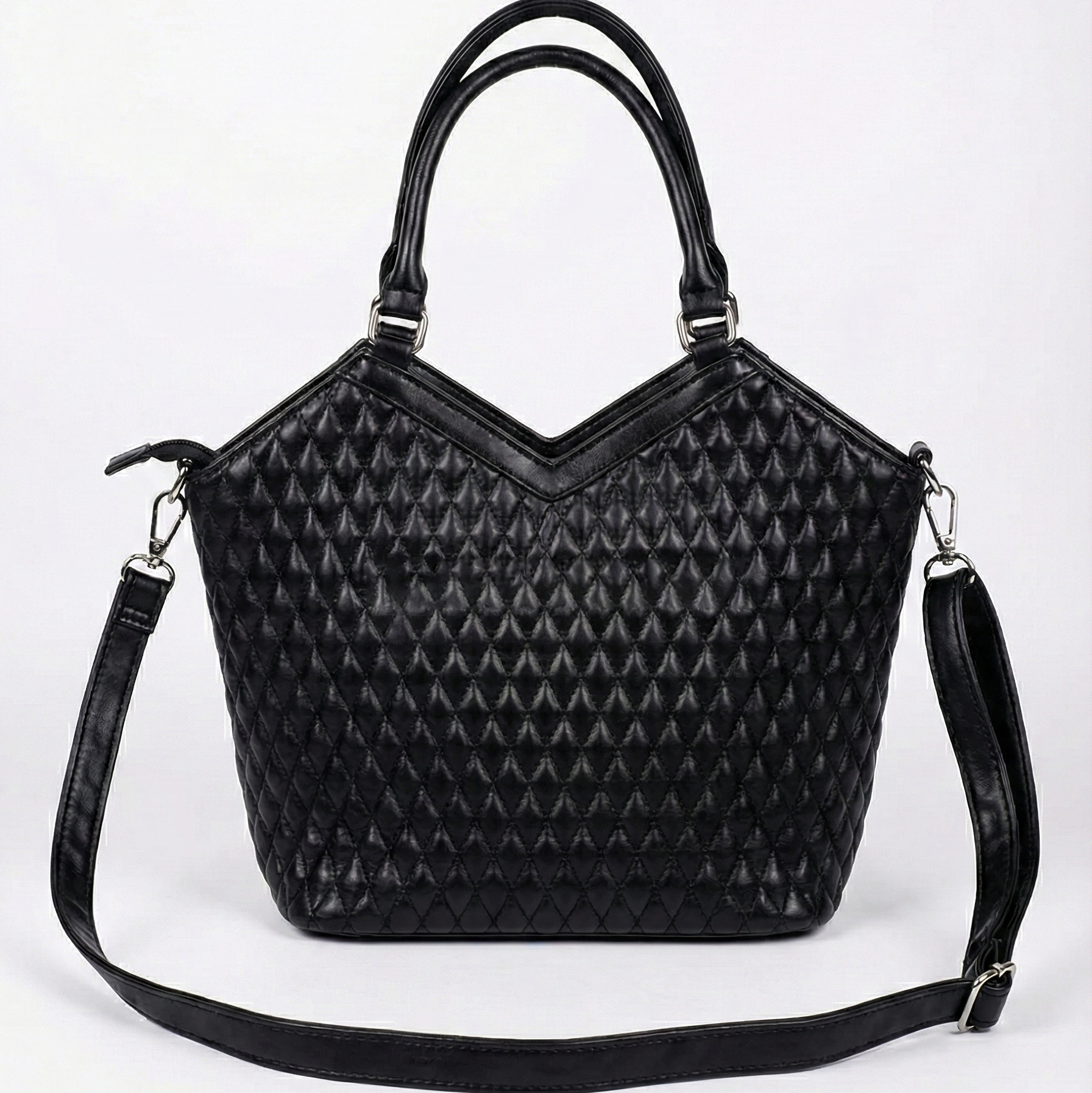 Elegant Black Quilted Handbag with Scarf Detail