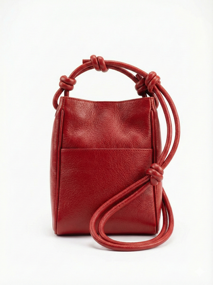 Crimson Mini Crossbody Bucket Bag – Compact Everyday Carry