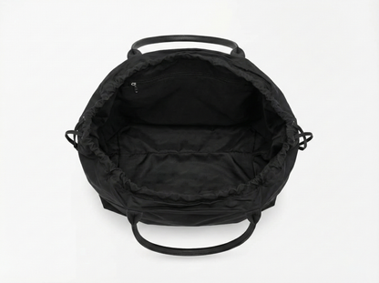 Classic Black Drawstring Tote Bag