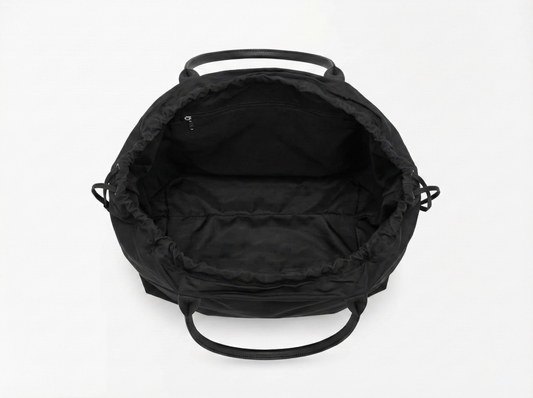 Classic Black Drawstring Tote Bag